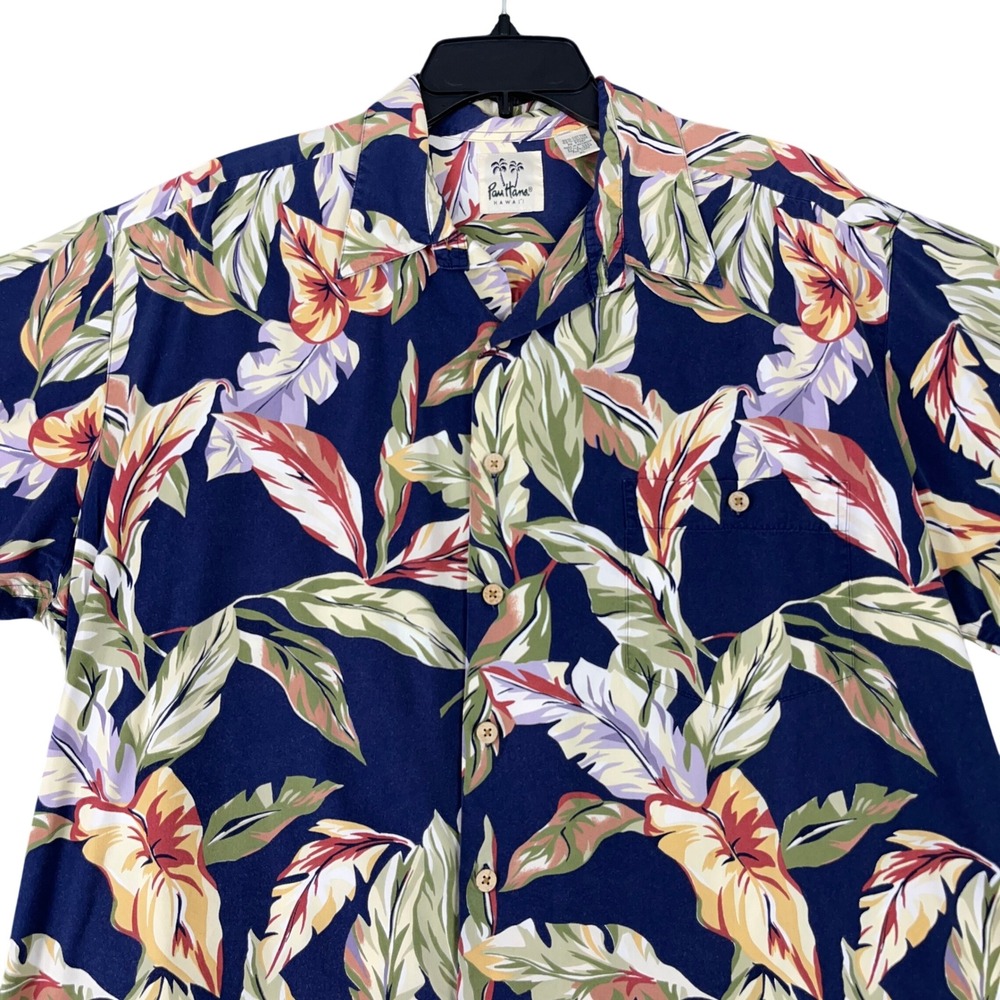 Vintage 90s PAU HANA Palm Hawaii Aloha‎ Shirt Men XL Resort Hawaiian Vacation